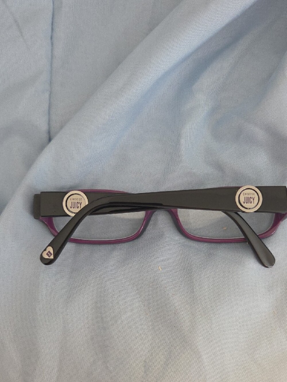 Juicy Couture Black Front with Purple Temple Rectangular Glasses - Picture 3 of 5